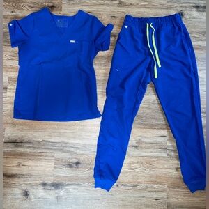 Women’s electric blue figs scrub set